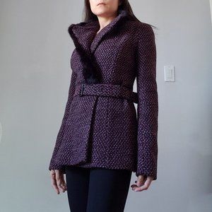 French Connection Wool Jacket, Genuine Fur Trim